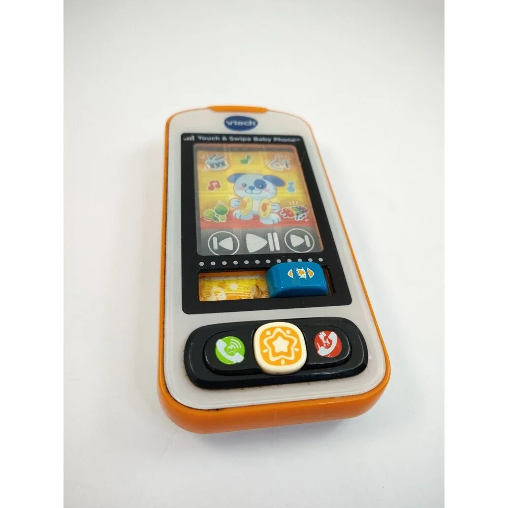 VTech Touch and Swipe Baby Phone, Orange Untested Needs Batteries
